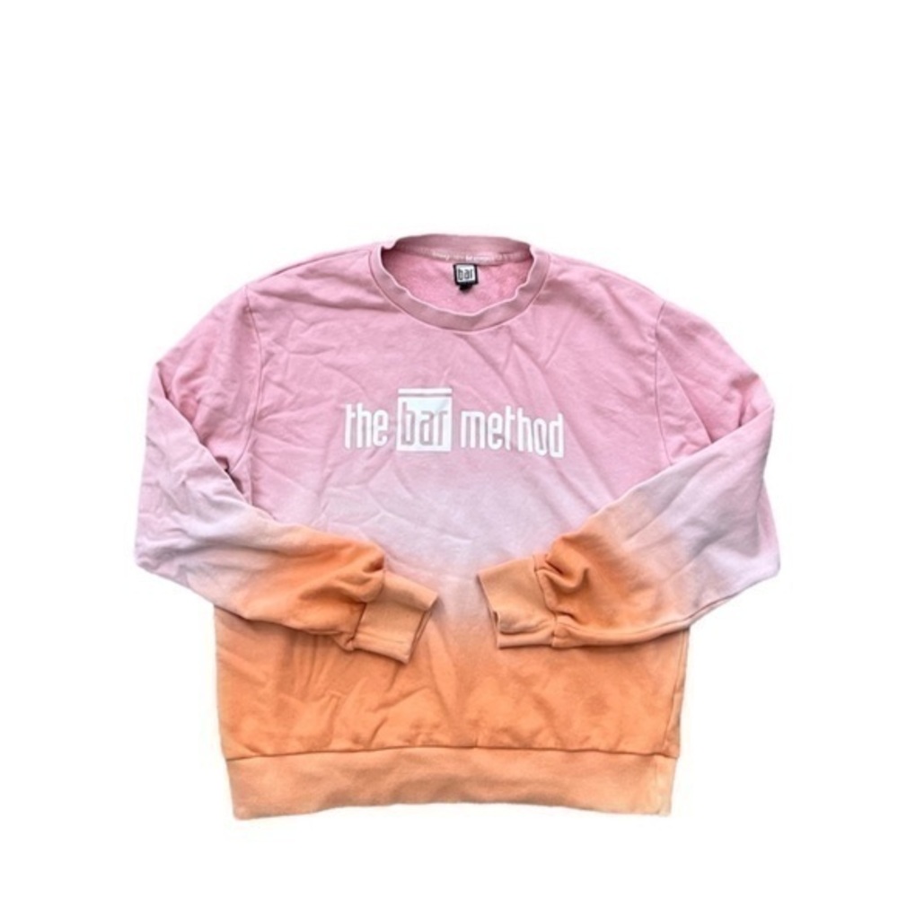 The Bar Method Apricot Pink Orange Ombre Logo Lightweight‎ Sweatshirt Pullover